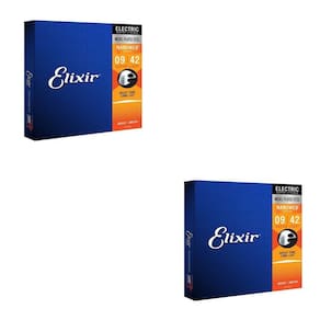 Kit 2 Encordoamentos Guitarra 009 Elixir Super Light Nanoweb 12002 Made in USA