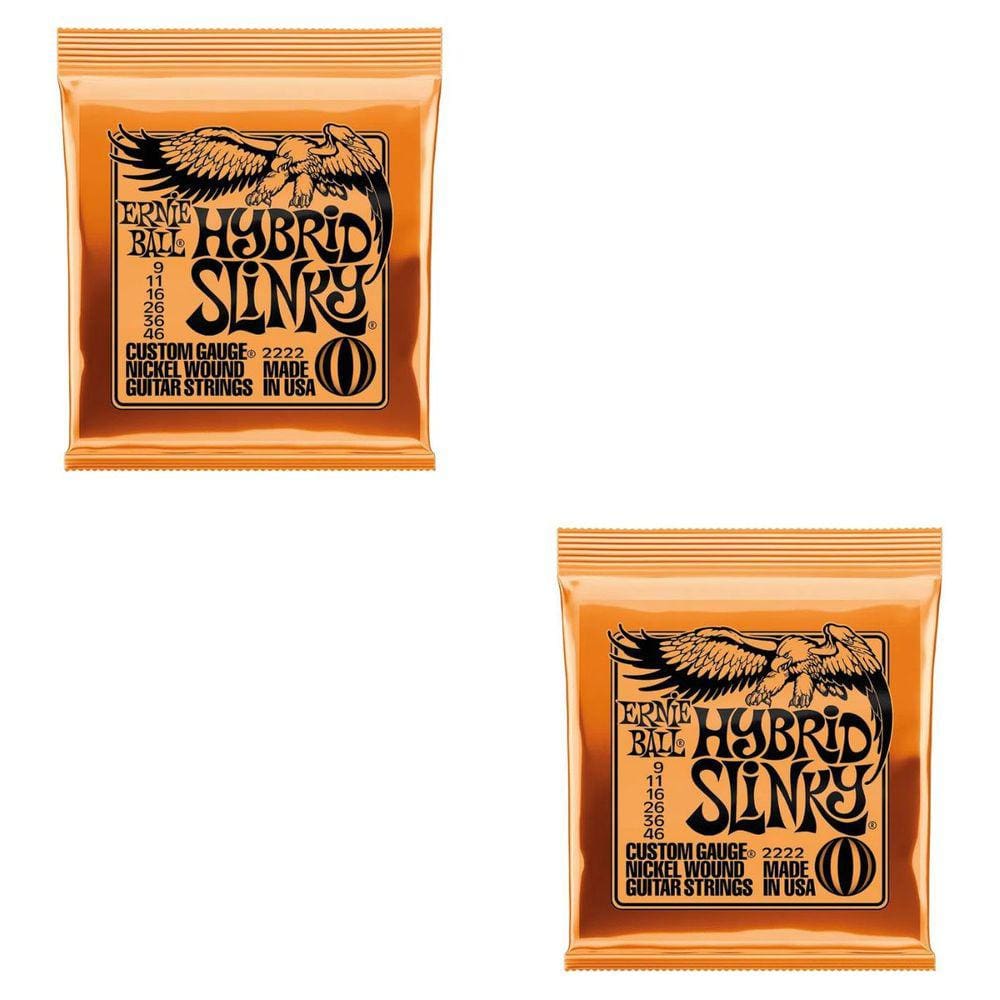 Kit 2 Encordoamentos Para Guitarra 009 Hybrid Slinky Níquel Ernie Ball