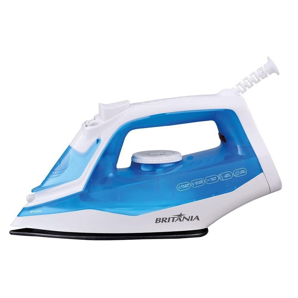 Ferro De Passar Britânia Bfv202az Base Antiaderente 1250w 127v