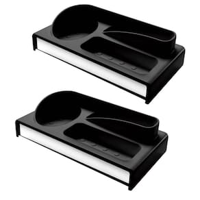 Conjunto 2 Suportes Organizadores para Pia Porta Detergente Esponja e Sabão Brinox Preto