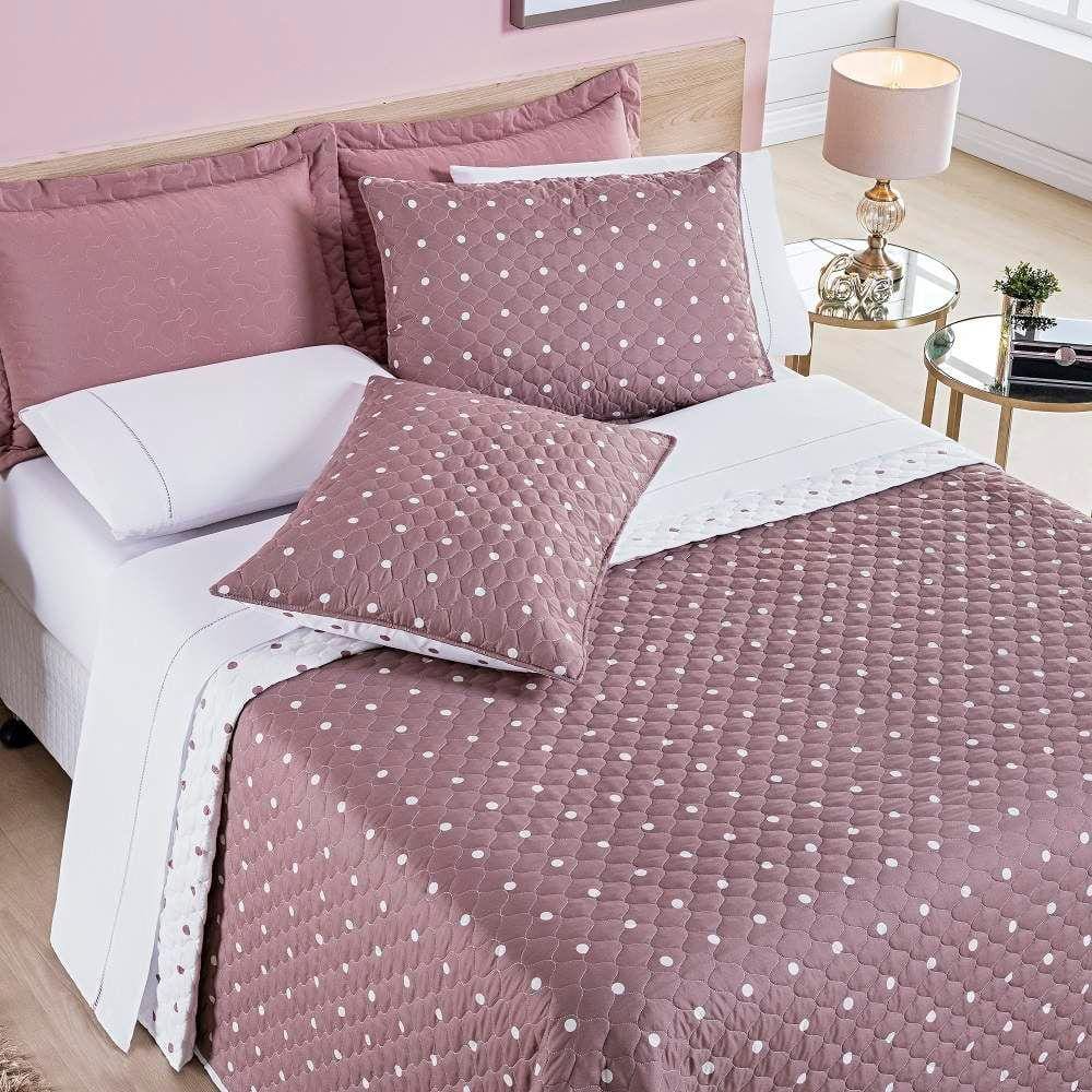 Cobre Leito Solteiro Balls Micropercal 200fios 2pç Rosê