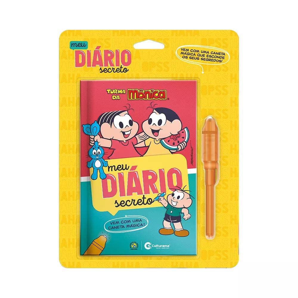 Livro Infantil Culturama Meu Diário Secreto Turma da Mônica com Caneta Mágica