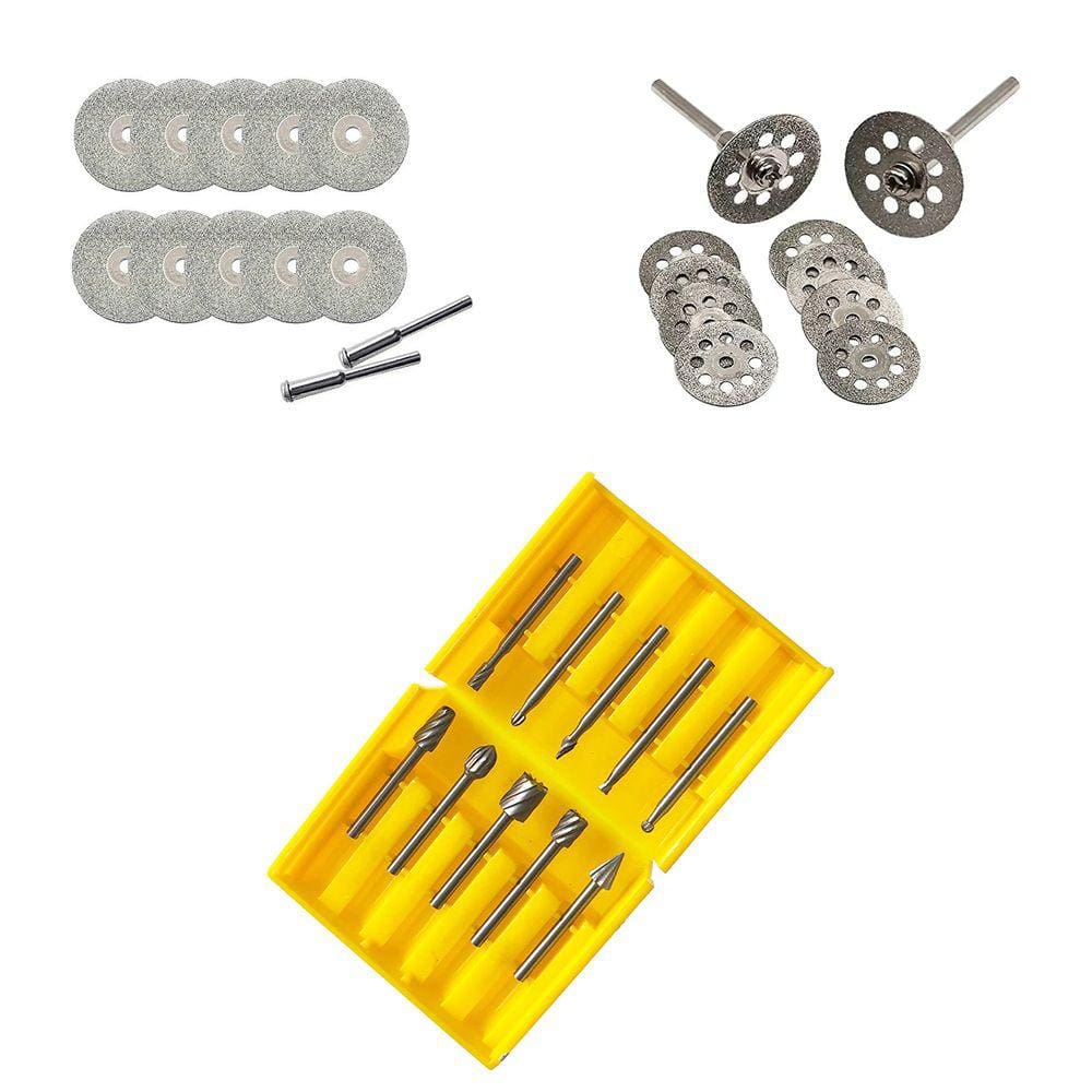 Kit 10 Fresas Escariadoras + 20 Discos Para Micro Retifica