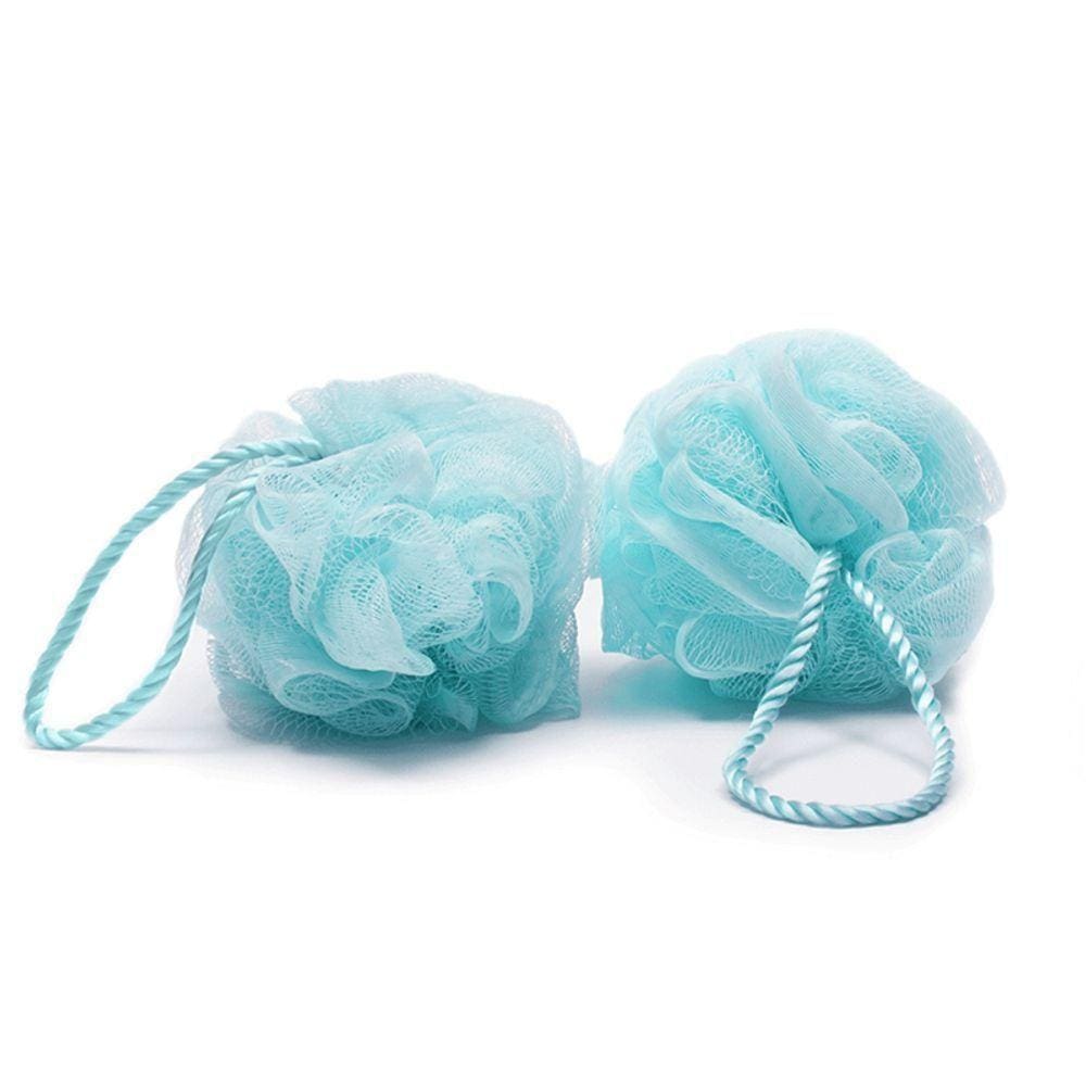 Esponja De Banho Buettner Pote C/ 2un C/ Cordão Nylon Azul