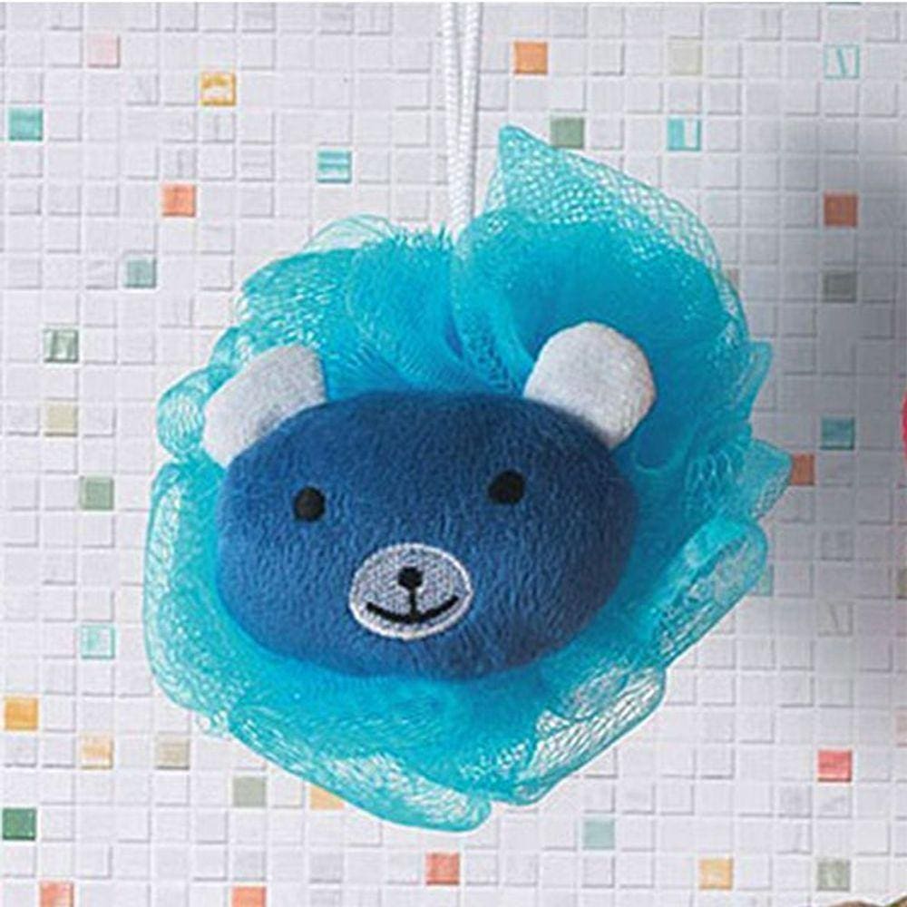 Esponja De Banho Bouton Com Bichinho Urso Azul