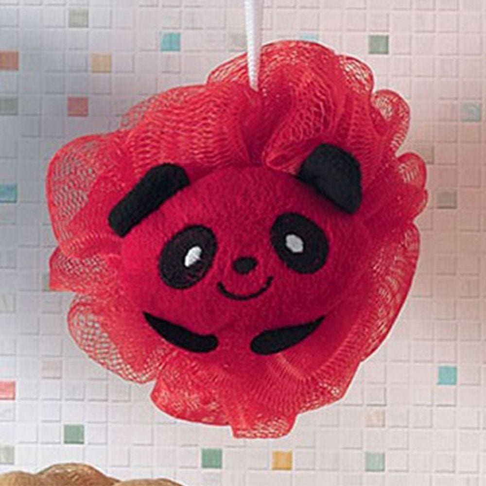 Esponja De Banho Bouton Com Bichinho Panda Vermelho