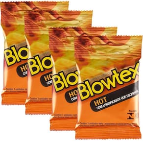 Kit 4 Pacotes Preservativo Blowtex Hot C/ 3 Unidades Cada