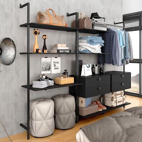 Closet Estilo Industrial Siena 4 Gav Preto Fosco - Móveis Arapongas