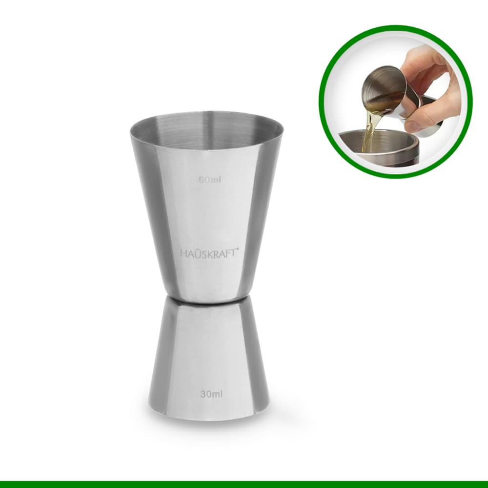 Dosador de Bebidas Duplo 30/60ml Inox Para Drinks