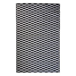 Tapete Sala Geometrico Colmeia 150X200 Cm Preto Lavavel Fino