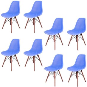 Kit 8 Cadeiras Charles Eames Eifell 130 Furadinha