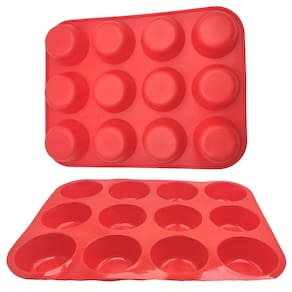 Forma de Pão de Queijo Cupcake Assadeira Em Silicone Utensilio de Cozinha 12 Cavidades