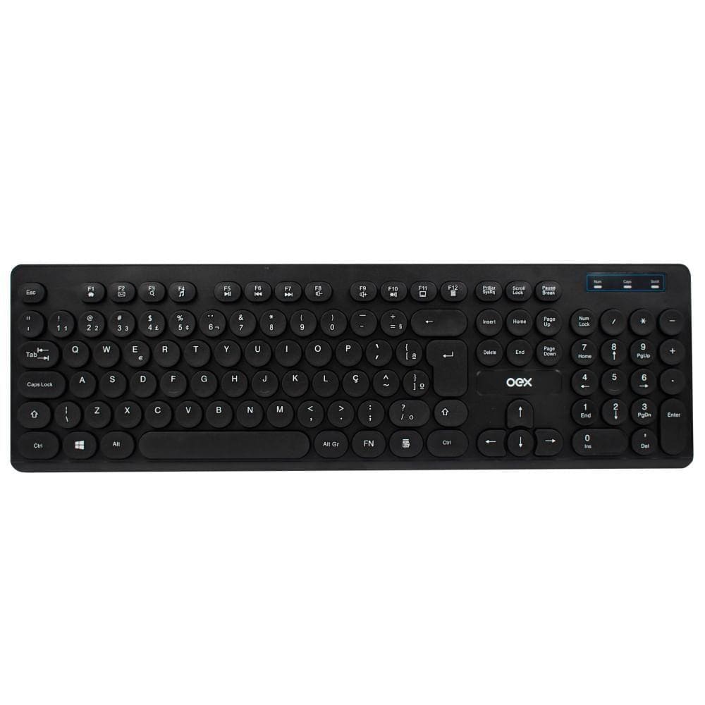 Teclado Com Fio USB Pop Slim Teclas Redondas ABNT2 TC400 OEX