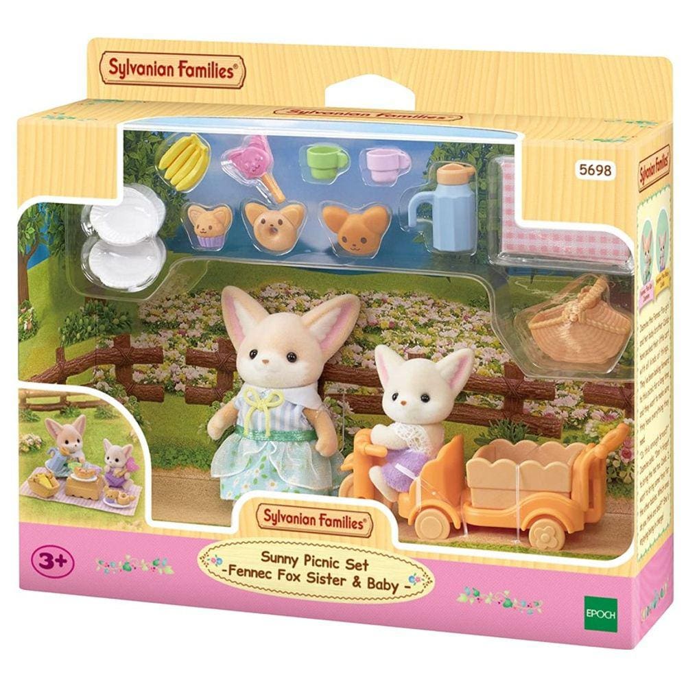 Sylvanian Families Piquenique Ensolarado Irmã e Bebê Raposas-do-Deserto