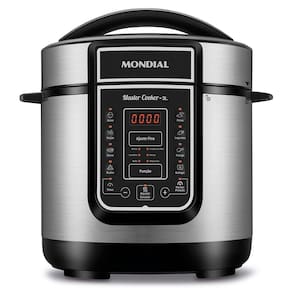 Panela De Pressão Elétrica Mondial Digital Master Cooker Pe-40 Panela Elétrica Pressão-220v-preto/inox