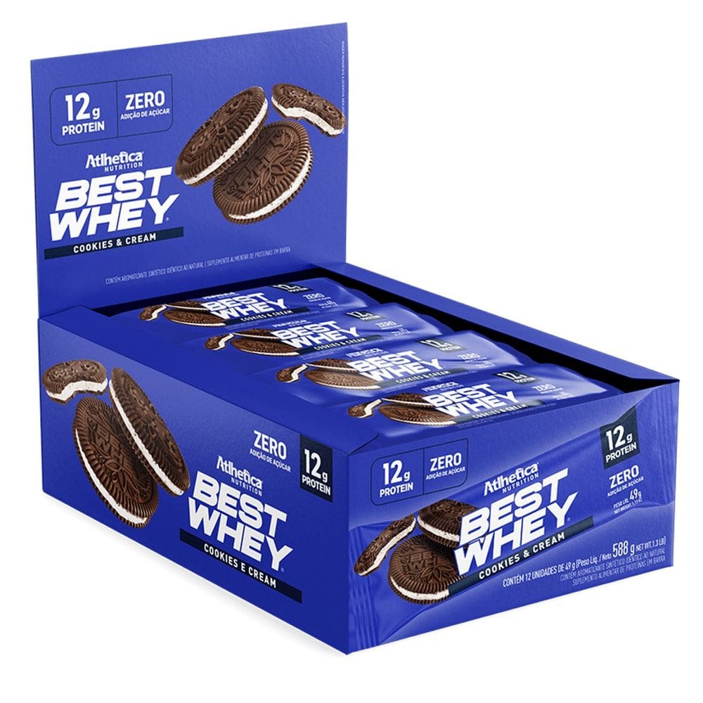 Best Whey Bar 12g Protein 12 Barras de 49g - Atlhetica Nutrition