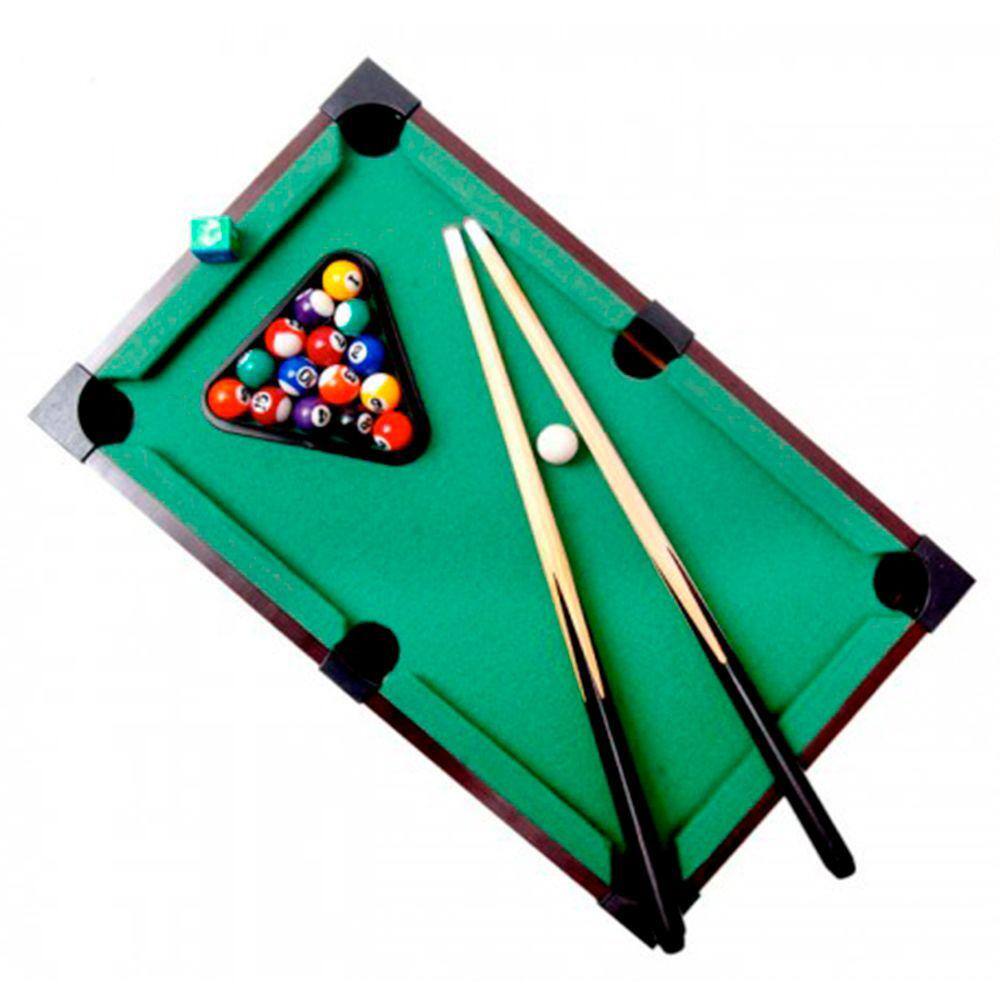 Mini Mesa de Sinuca Bilhar Snooker Infantil Com Pé 2 Tacos 16 Bolas  Triângulo Giz Brinqway