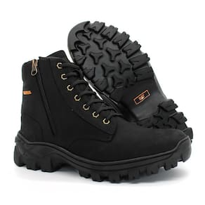Coturno Militar Masculino para Trilha de Couro Conforto e Resistência em Suas Aventuras CAT-2240-02 Preto