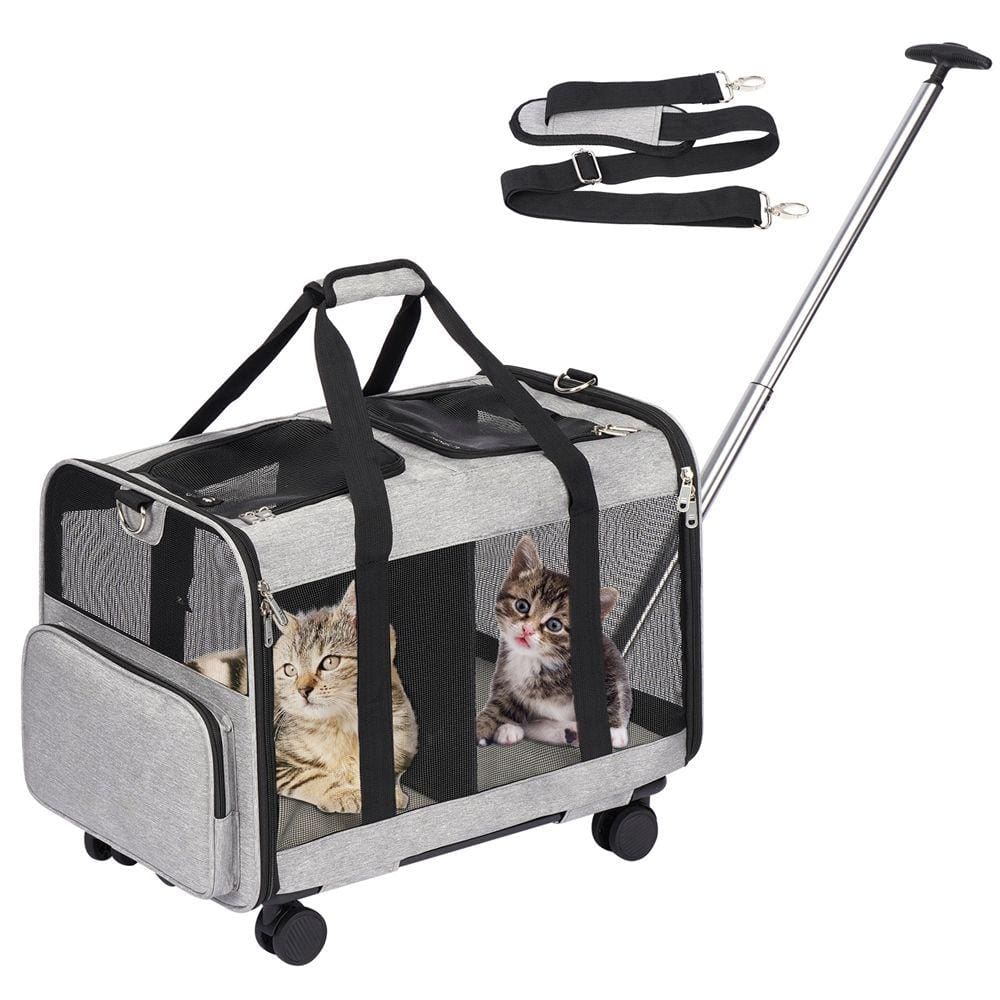 Bolsa Transporte Pet Luxo Com Rodinhas Dupla Cães Gatos
