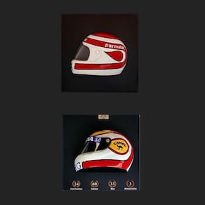 Conjunto De 2 Quadros 3d Helmet Np Bt52 E 88 Branco