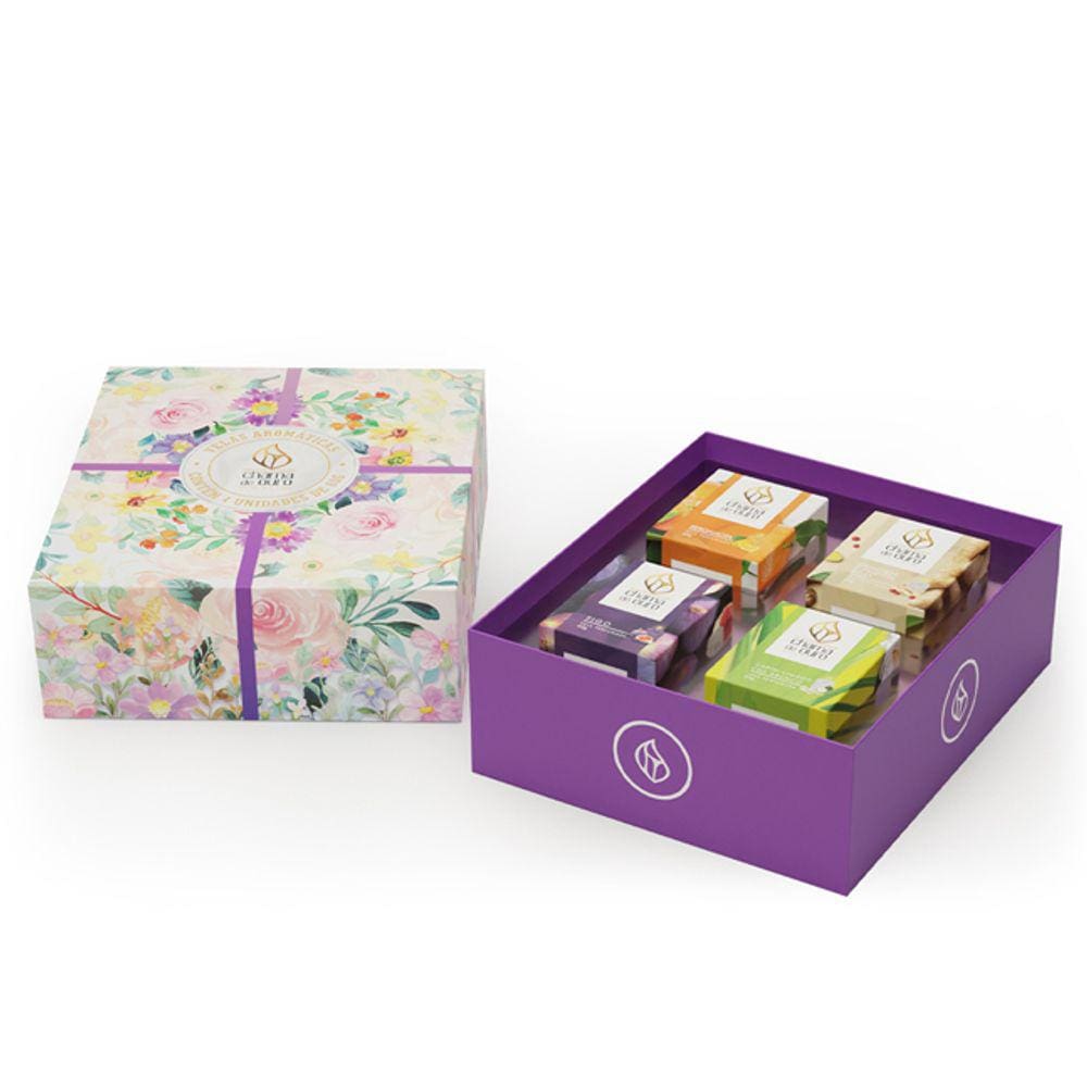 Kit 4 Velas Perfumadas para Presente Chama de Ouro Alegria