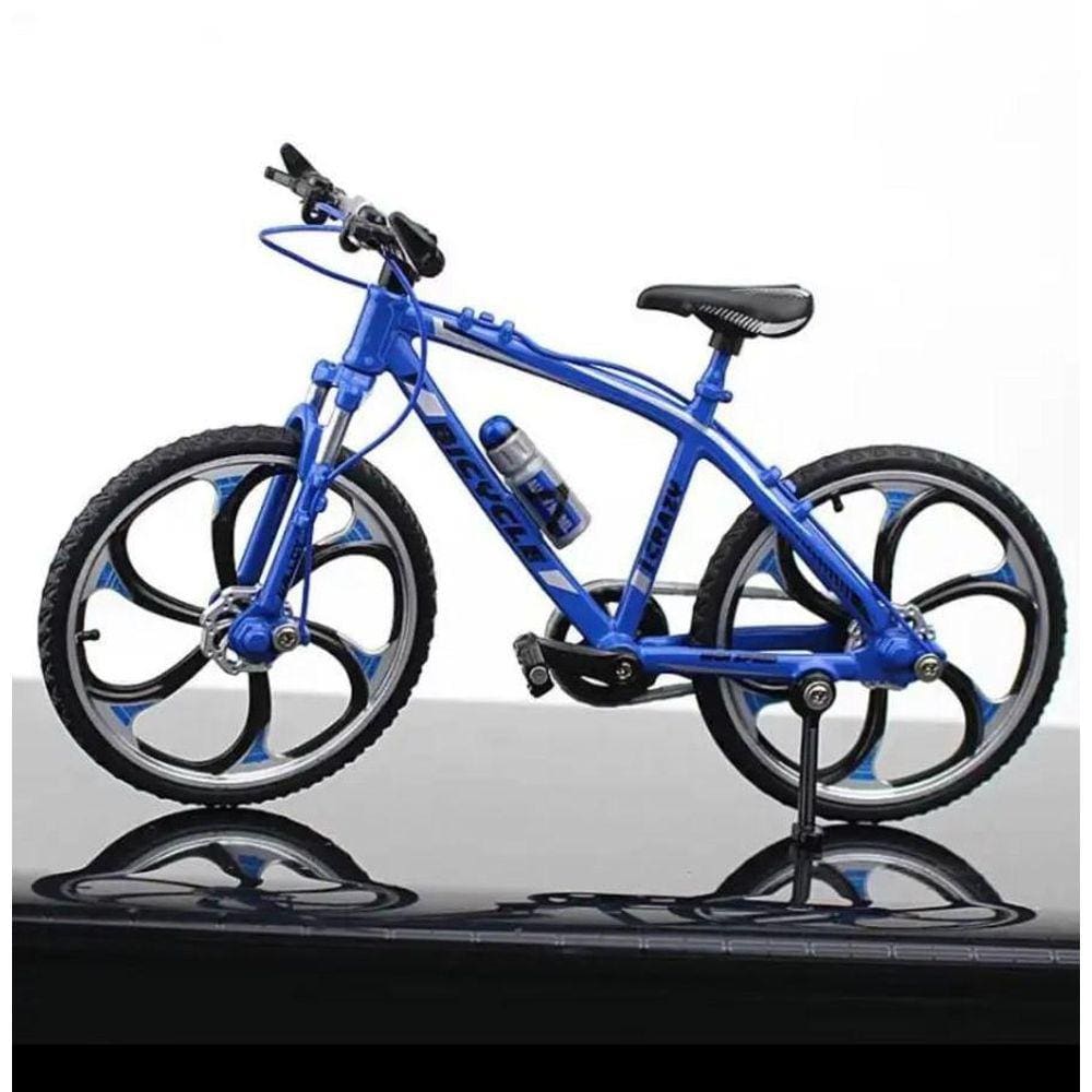 Bicicleta Miniatura Crazy Azul Escala 1:10 Bike Decoração