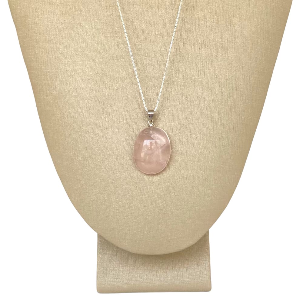 Pingente Prata 950 Quarto Rosa Oval Legítima - P. Vecchio