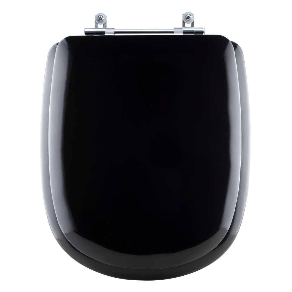 Assento Sanitário Almofadado Sabatini Preto Para Louça Icasa