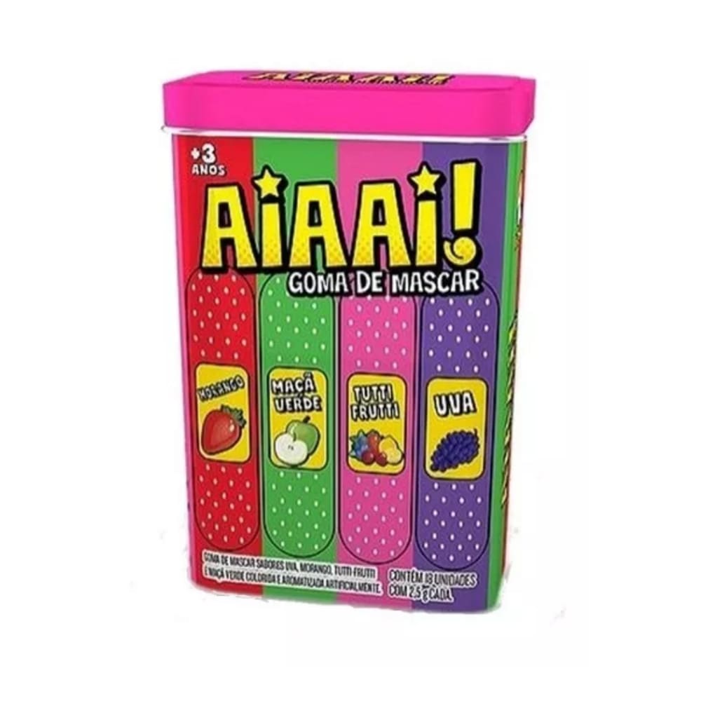 Chiclete Aiaiai Goma de Mascar C/18 unids Lata