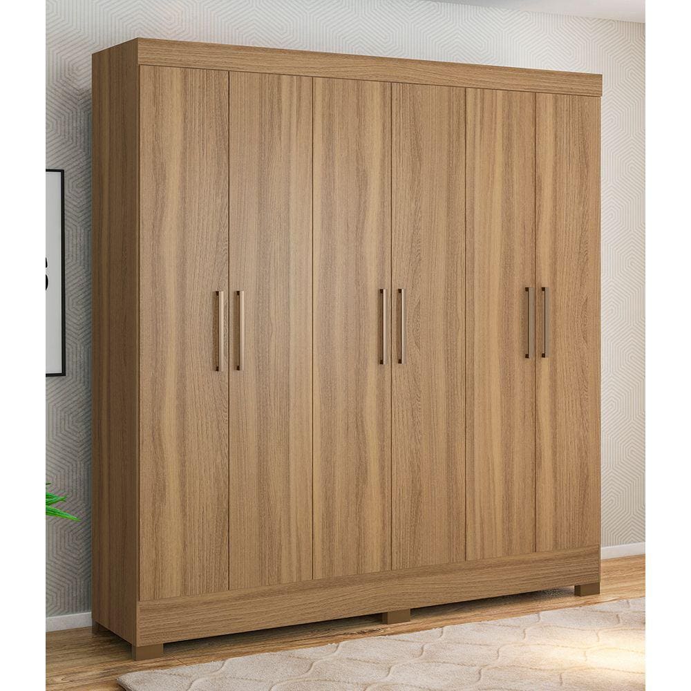 Guarda Roupa Roupeiro Casal 63020 06 Portas 03 Gavetas Prático Amendola Touch Demóbile