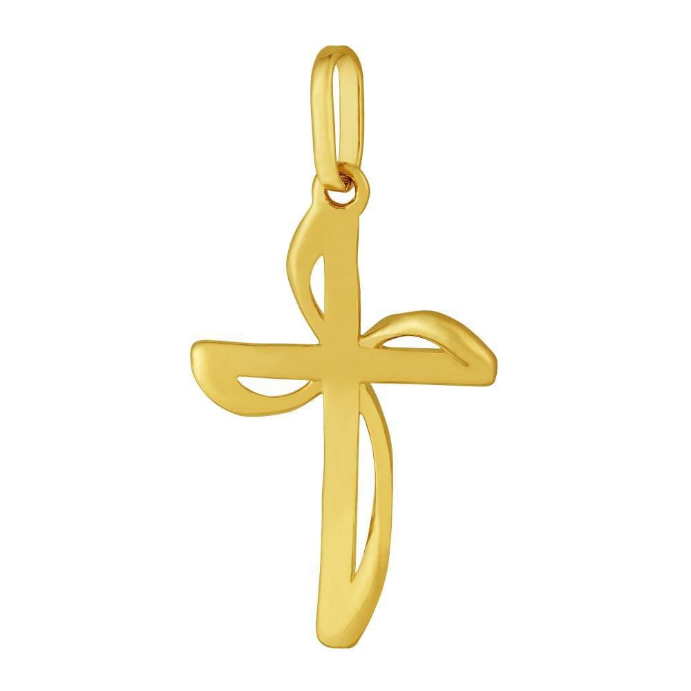 Pingente de Prata Cruz Blessed Revestida com Ouro 18k 21.9x13.2mm