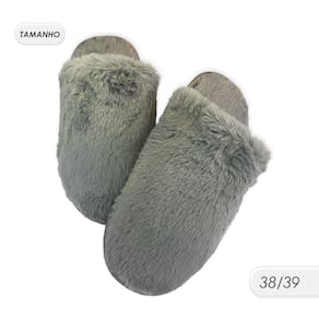 Pantufa Felpuda 38/39 Cinza