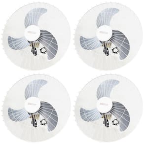 Kit 4 Ventiladores Parede 60cm 200W Industrial Turbo Turbão 3 Pás Bivolt 110V 220V Branco Vitalex