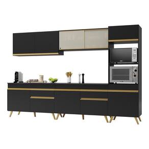 Armário De Cozinha Completa 302cm Multimóveis V3689/dourado