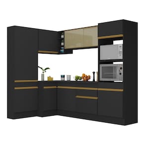 Armário De Cozinha Completa De Canto V2085 Dourado