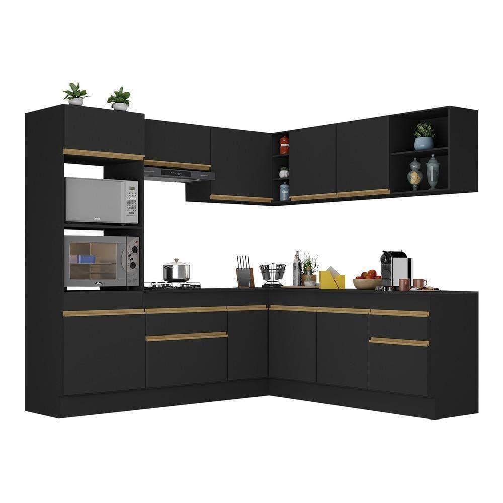 Armário De Cozinha Completa De Canto V2080 Dourado