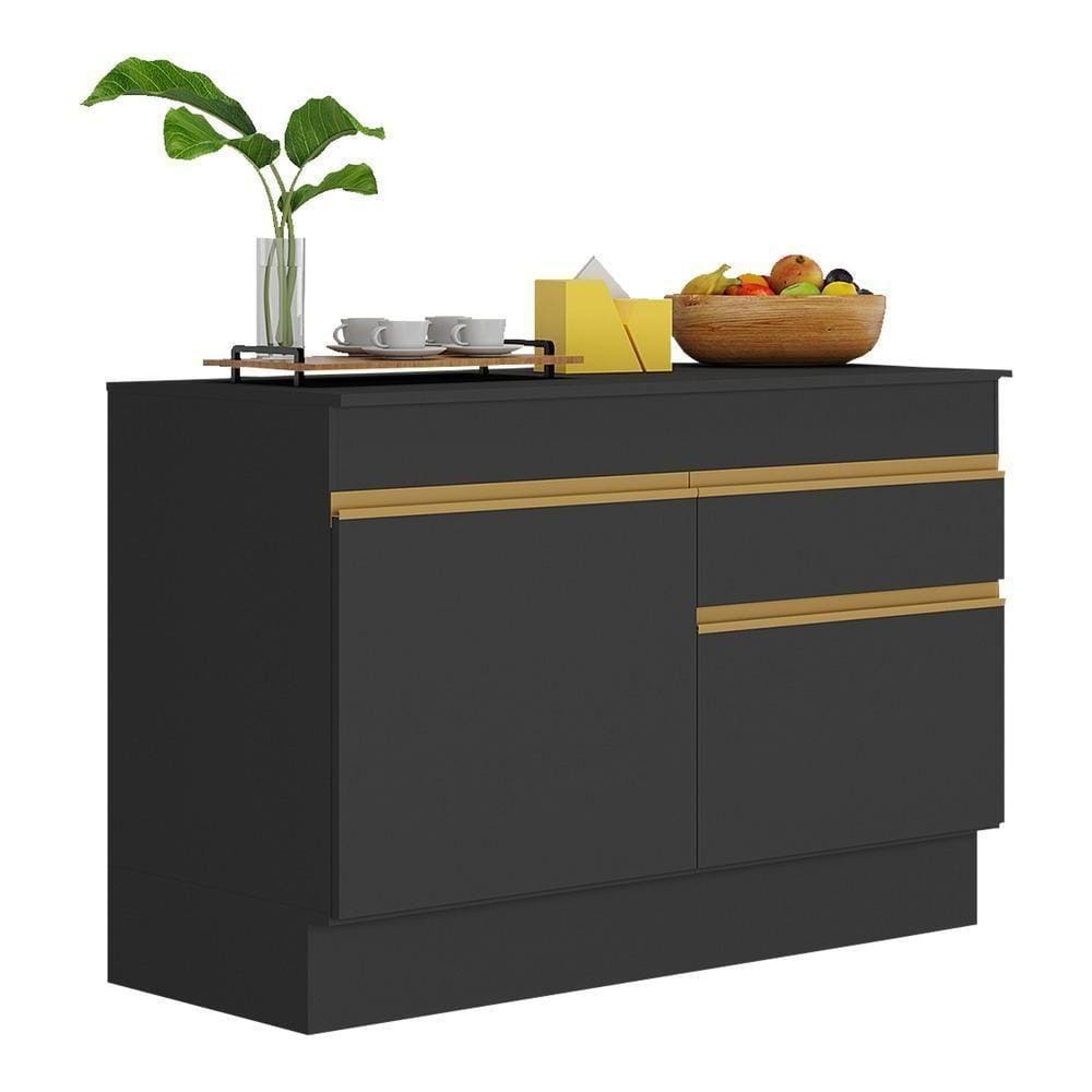 Balcão Cozinha 120cm 2 Portas 1 Gaveta V2117Dourado