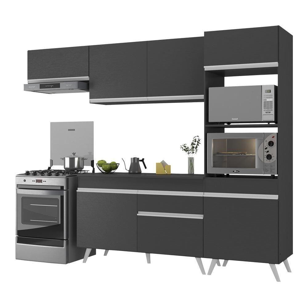 Armário De Cozinha Compacta 252cm Multimóveis V3690 Branco