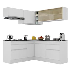 Armário De Cozinha Completa De Canto V2097 Branco