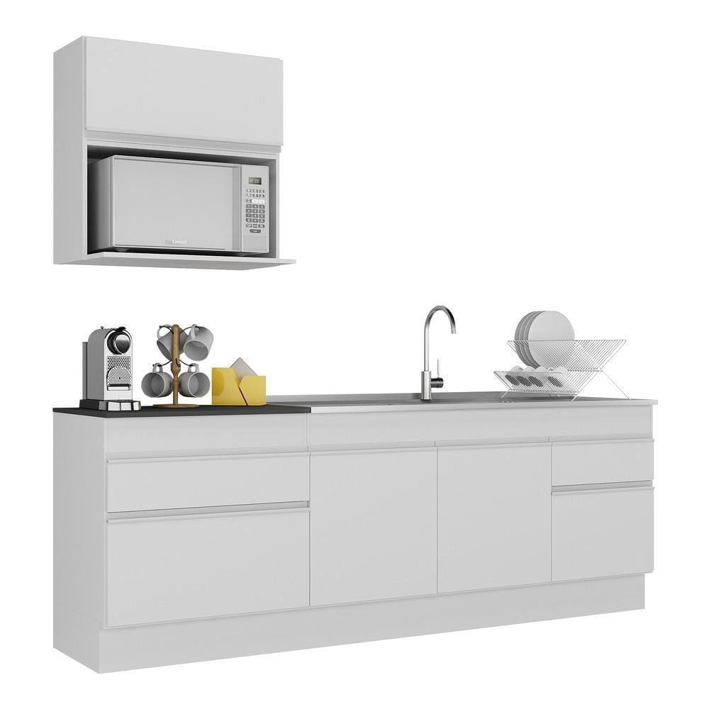 Armário De Cozinha Compacta 220cm Multimóveis V2110 Branco
