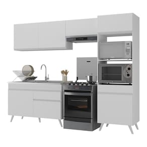 Armário De Cozinha Compacta 252cm Multimóveis V3693 Branco