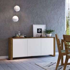 Buffet Aparador 3 Portas 1 Gaveta 140cm Craft Artemobili Garapa/Branco