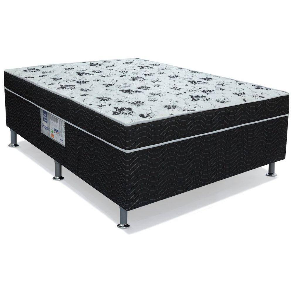 Cama Conjugada Solteirão Union Ortopedic Ortobom 108x198x43cm Preto/Branco