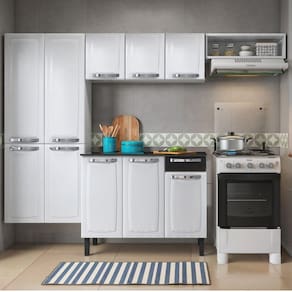 Cozinha Compacta 4 Peças 10 Portas Rose Itatiaia Branco/Preto