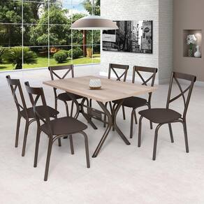 Sala de Jantar-Jogo de Mesa com 6 cadeiras-Copa-Móveis em Oferta (Novo) -  Móveis - Conjunto Habitacional Karina, Maringá 1243140648