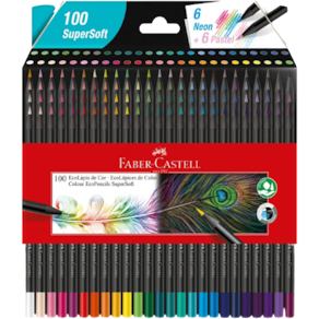 Lápis de Cor Supersoft Ecolapis 100 Cores Faber-Castell