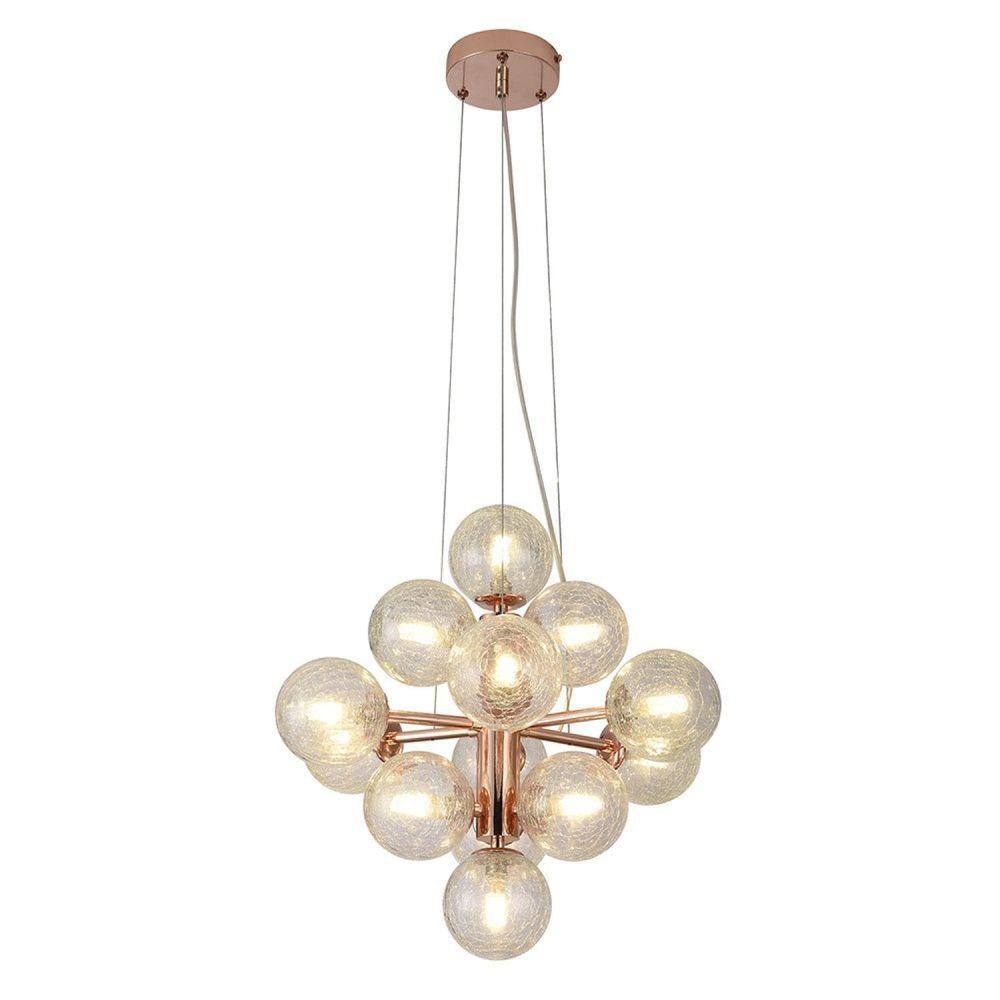 Pendente Bivolt Vinha QT001E Bella Iluminação Cobre/Transparente