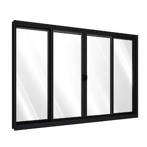 Janela de Alumínio de Correr Central 4 Folhas 100x150cm Riobras Preto