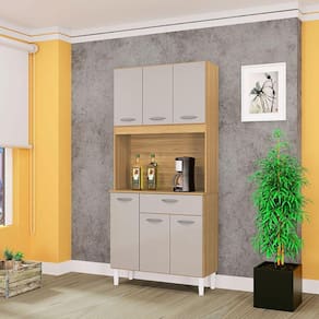 Cozinha Ambiente Kit Cassia 6 Portas Damasco Off White - Poquema