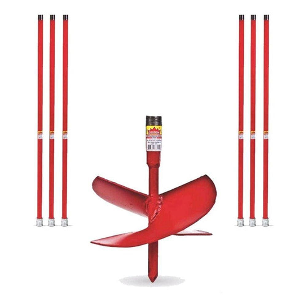 Kit Cavadeira Espiral Trado Perfurador de Solo 12 Polegadas + 6 Extensor - Coroa
